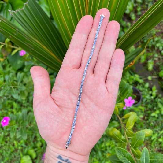 Tanzanite Line Bracelet in Sterling Silver